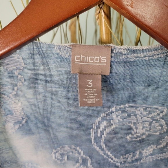 Chico's | Floral Sheer Draped Open Cardigan - Picture 4 of 5